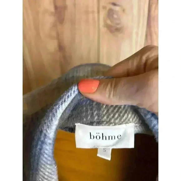 Bohme Plaid Flannel Corduroy Shacket Jacket Distressed Soft Size S - Picture 4 of 7